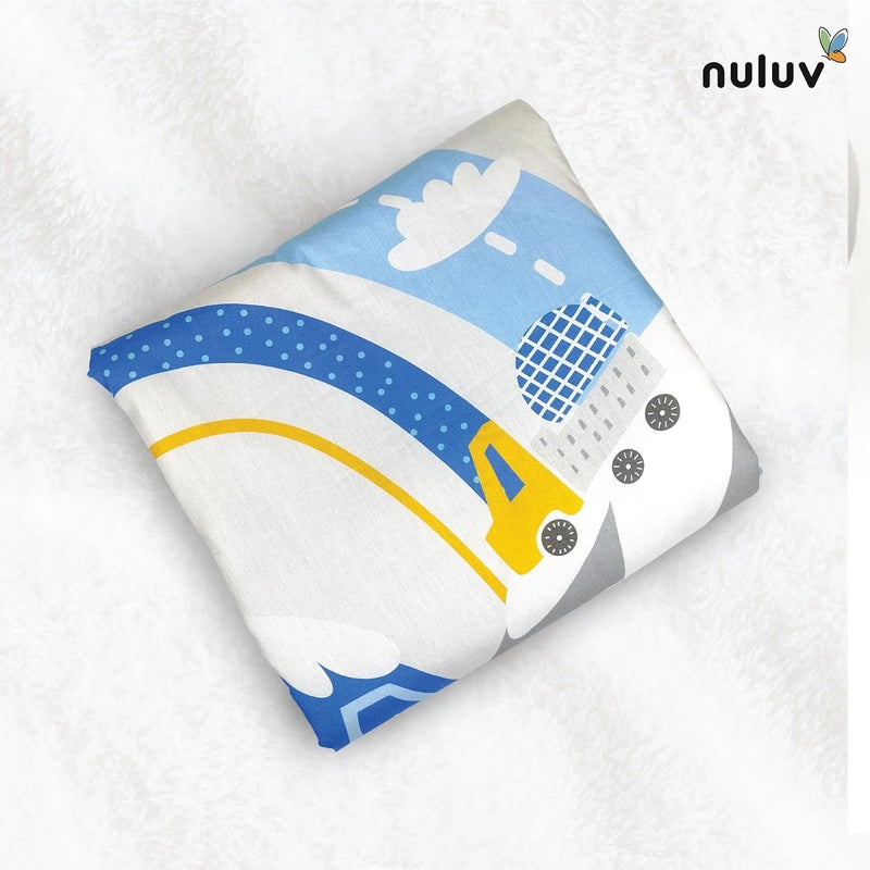 Nuluv Baby Blanket, 100% Cotton Quilt for Infants, Soft and Hypoallergenic, 23x36 inches, Transport Design - Image 4